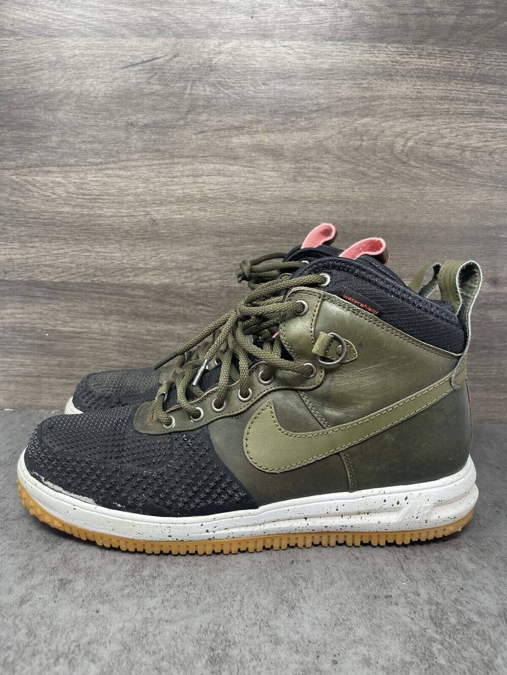 Nike Lunar Force 1 Duckboot 17 Mens Size 13 Olive Black Gum Boots 916682-202